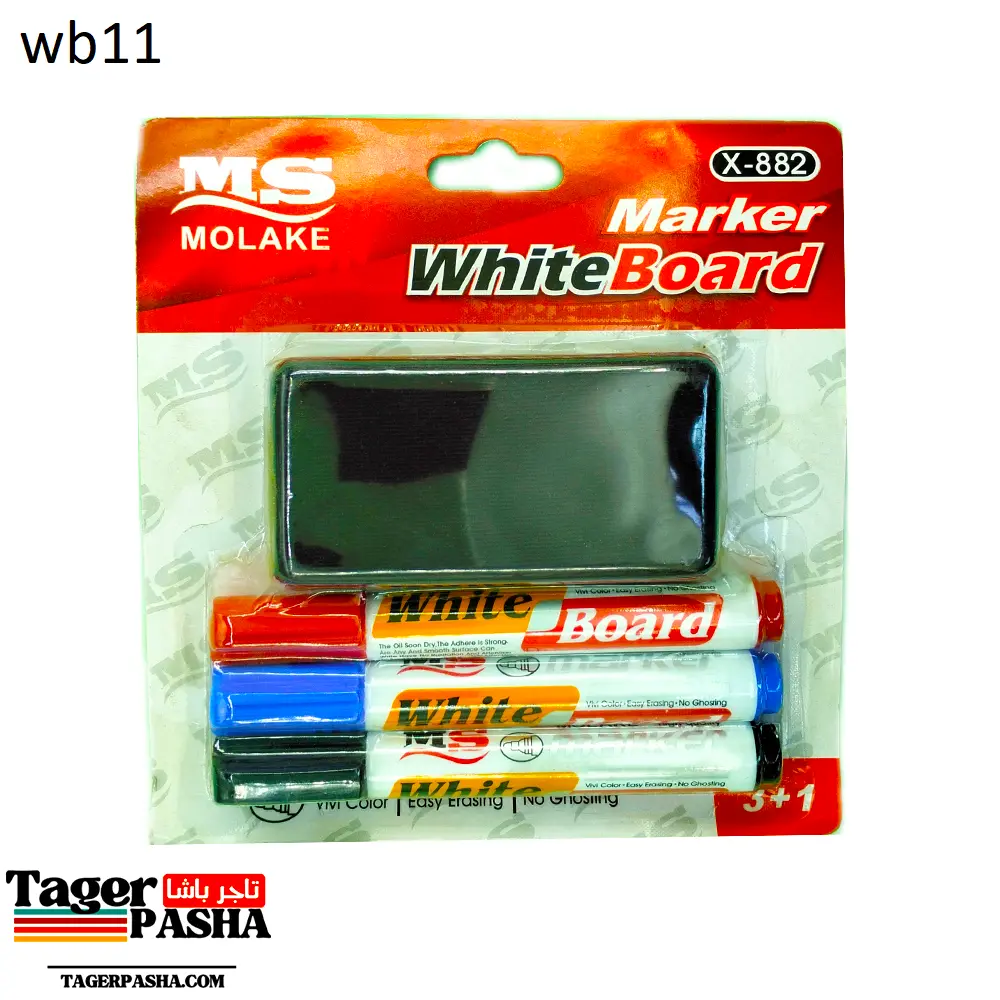 4/1 دستة كارت 3قلم سبورة + بشاورة