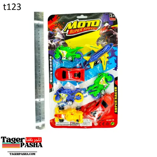 [T123] 4/1 دستة لعبة كارت عربية و موتوسيكل  و طيارة