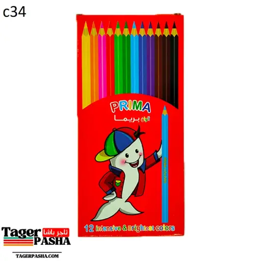 [C34] دستة الوان خشب ١٢لون بريما طويل