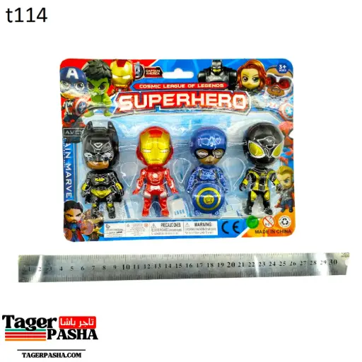 [T114] 4/1 دستة لعبة كارت شخصيات افنجر 4قطعة