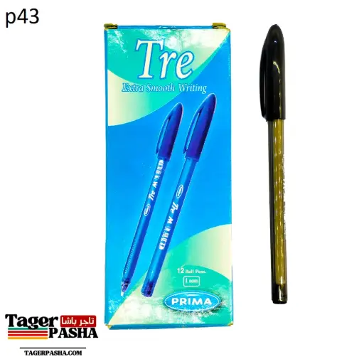 [P43] 4/1 قلم جاف بريما تراي أسود 10أقلام