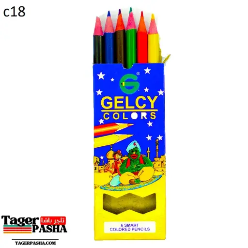 [C18] دستة الوان خشب ٦لون قصير جيلسي