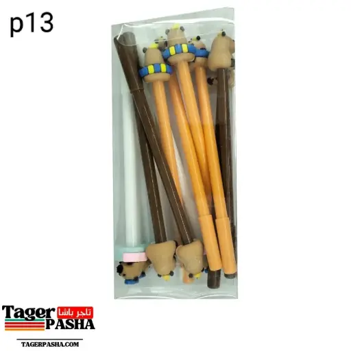 [P13] قلم جاف اشكال 12قلم أزرق