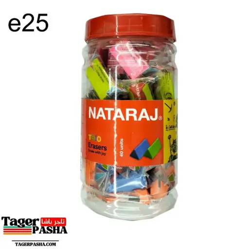 [E25] أستيكة نتراج نيون ملونة 40 قطعة تربو برطمان