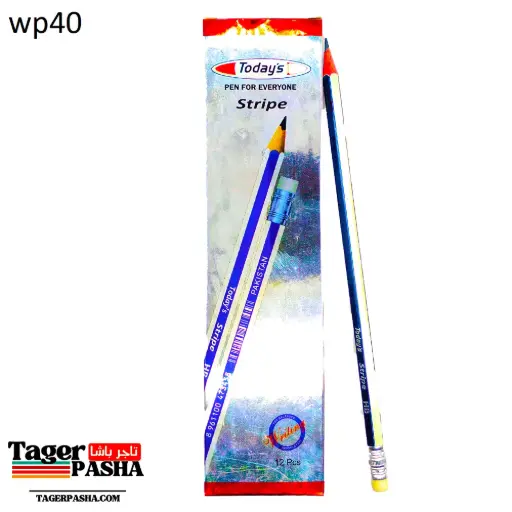 [Wp40] 4/1 دستة قلم رصاص تودايز ستريب بأستيكة (١٢قلم)