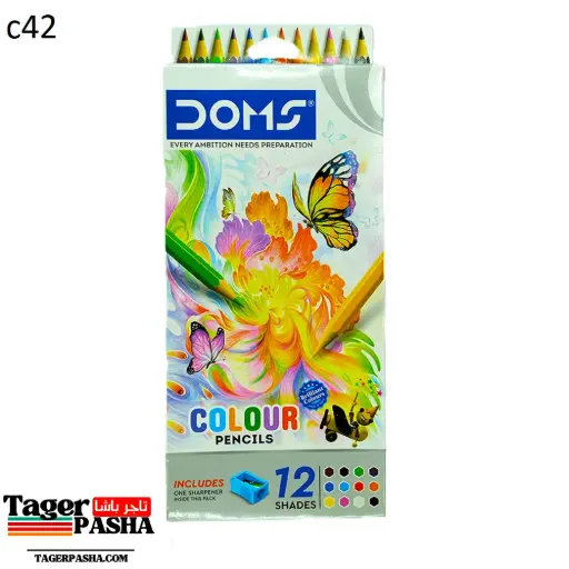 [C42] 4/1 دستة الوان خشب 12لون طويل دومز براية