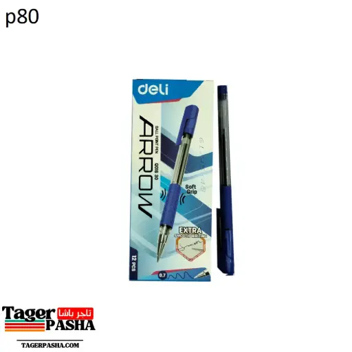 [P80] 4/1 دستة قلم جاف ازرق deli arrow q016 30